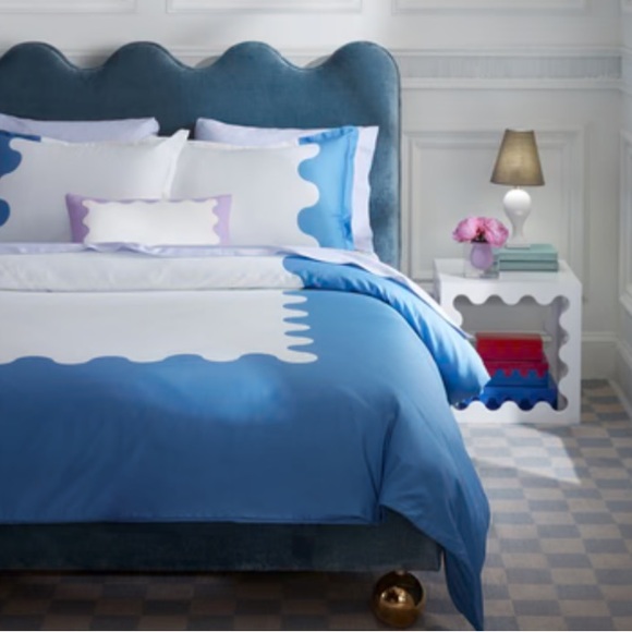 LAST ONE 🔥 Jonathan Adler King Ripple supinated cotton duvet set - Picture 1 of 12
